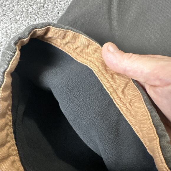 Duluth Trading Co Pants Men 40x30 Moss Green Fleece Lined Canvas Cargo Workwear - Picture 9 of 10